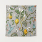 Floral naadloos patroon. Botanische wand Wandkleed (Voorkant)