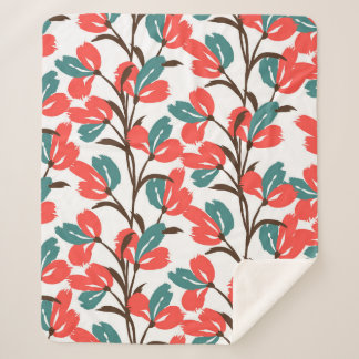 Floral naadloos patroon. Cute florale achtergrond. Sherpa Deken