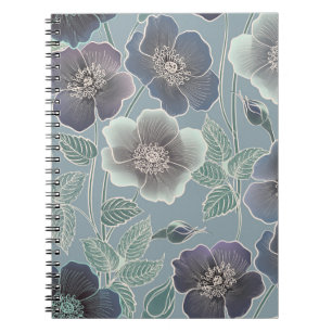 Floral naadloos patroon. Lager achtergrond. Floral Notitieboek