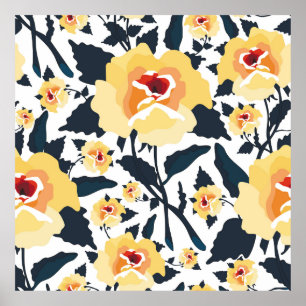 Floral naadloos patroon met rozen. naadloze texti poster