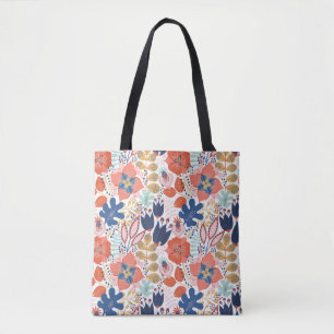 Floral naadloos patroon op wit. Abstracte achtergr Draagtas