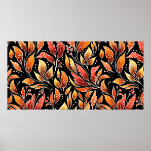 Floral naadloos patroon. Rechternajaar achtergrond Poster