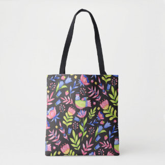 Floral naadloos patroonontwerp. Lentbloemen en -bl Draagtas