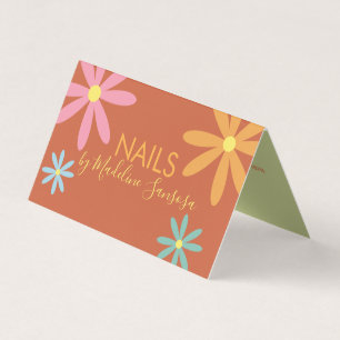 Floral Nail Technicia Groovy Visitekaartjes
