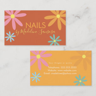 Floral Nail Technicien Carte de visite Super