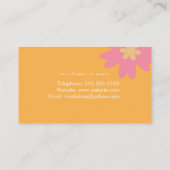 Floral Nail Technicien Orange Carte de visite (Dos)