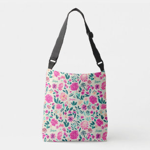 Floral Name Pattern Crossbody Tas