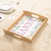 Floral Nanny gespleten Monogram met namen van klei