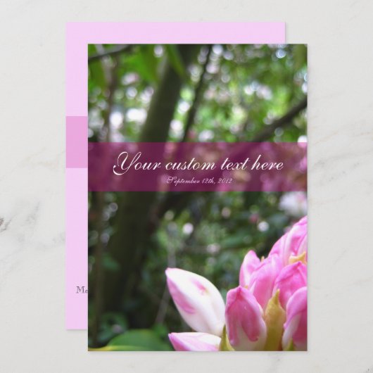 Floral Natural Invitation simple.formel. (Devant / Derrière)