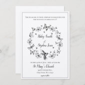 Floral Natuur met uitnodiging voor officiële bruil (Voorkant / Achterkant)