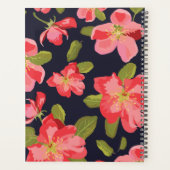 Floral Navy Blue Monogram Name Botanical 2022 Planner (Achterkant)