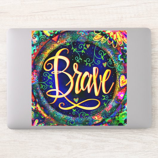  Floral Navy Brave Inspirivity Sticker (Computer)