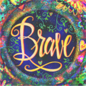  Floral Navy Brave Inspirivity Sticker (Voorkant)