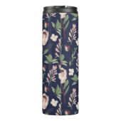 Floral Navy Monogram Thermosbeker (Achterkant)