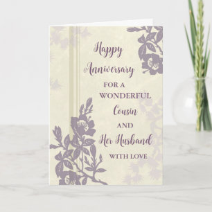 Floral neef en haar man bruiloft Jubileum Kaart