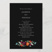 Floral néerlandais sur le programme de mariage Bla (Devant)