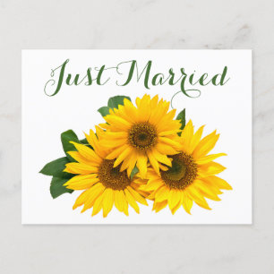 Floral Net getrouwd Sunflower Yellow Green Wedding Aankondigingskaart