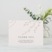 Floral Neutral Mariage Carte de remerciements avec (Debout devant)