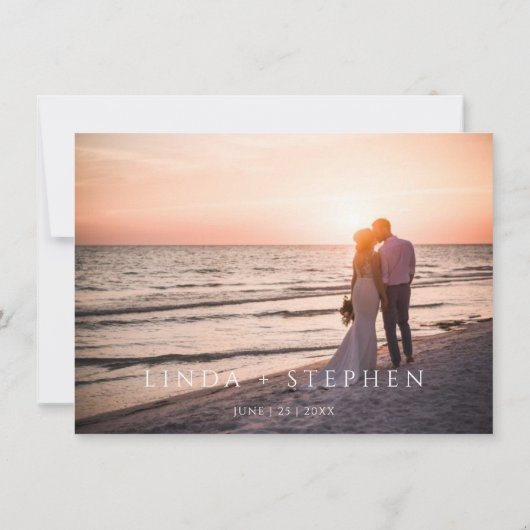 Floral Neutral Mariage Carte de remerciements avec (Dos)