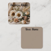 Floral neutre | Esthétique | Boho | Carte de visit (Devant / Derrière)