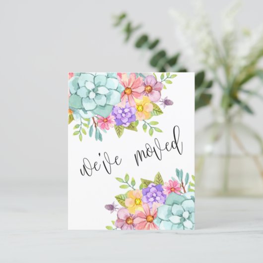 Floral New Home Address Moving Announcement (Staand voorkant)