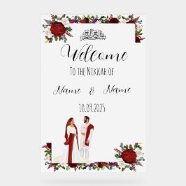 Floral Nikkah acryl teken Acryl Bord