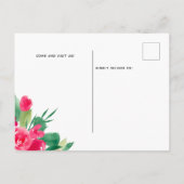 Floral Noël hiver déménagement faire-part (Dos)