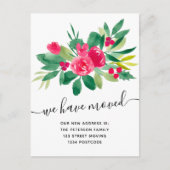 Floral Noël hiver déménagement faire-part (Devant)