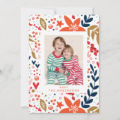 Floral Noël Joli Carte photo de vacances (Devant)