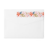 Floral Noël Joli Étiquette de adresse de vacances (Dos)