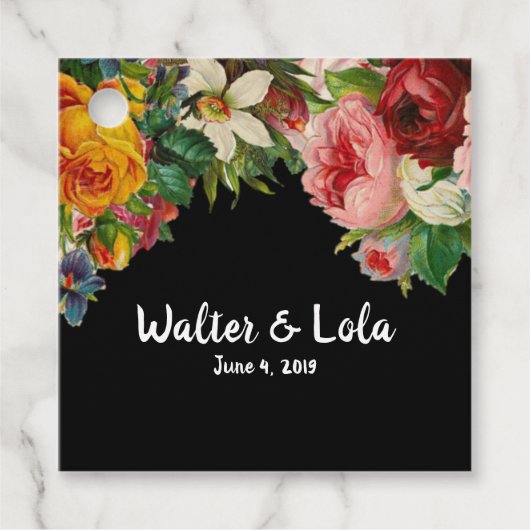 Floral Noir Bedankjes Labels (Voorkant)