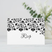 Floral noir & blanc Enregistrer la carte Date (Debout devant)