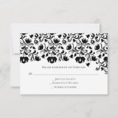 Floral noir & blanc Enregistrer la carte Date (Dos)
