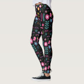 Floral - Noir - Emo - Leggings (Gauche)