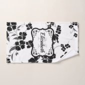 Floral noir et blanc (Serviette à main)