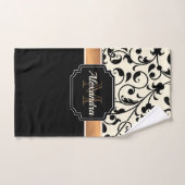 Floral noir et blanc (Serviette à main)