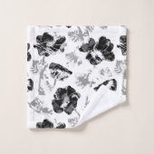 Floral, noir et blanc (Gant de toilette)