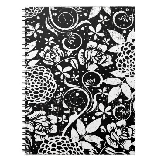 Floral noir et blanc Carnet William Morris (Devant)