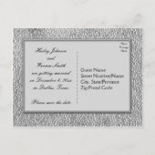 Floral noir et blanc Enregistrer la date Carte pos (Dos)