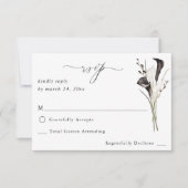 Floral noir et blanc no Repas RSVP 2 (Devant)
