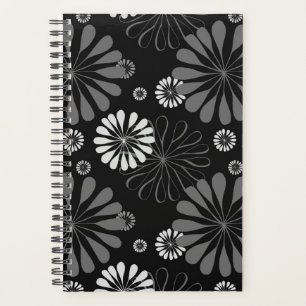 Floral noir et blanc rétro