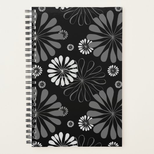 Floral noir et blanc rétro (Devant)