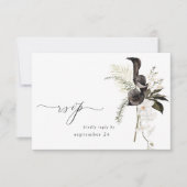 Floral noir et blanc w Repas RSVP 4 (Devant)