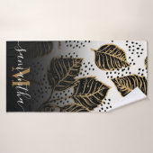 Floral noir et doré (Serviette de bain)