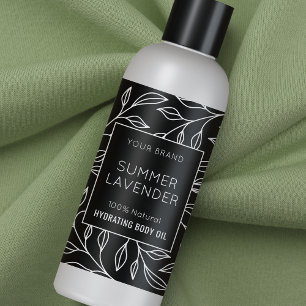 Floral noir moderne 4 OZ Étiquette de bouteille co