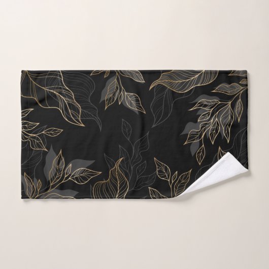 Floral noir or (Serviette à main)