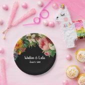 Floral Noir Papieren Bordje (Feest)