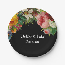 Floral Noir Papieren Bordje