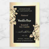 Floral Noir produit Étiquettes bougies Beauté & (Étiquettes simples)
