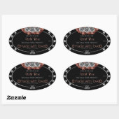 Floral Noir Rouge Argent Étiquette Bijoux Logo (Feuille)